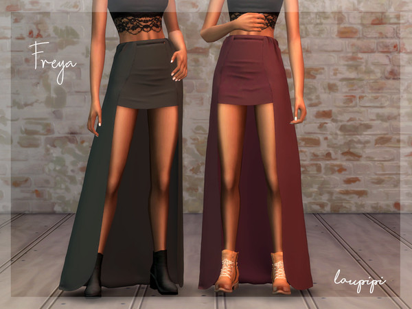 Sims 4 — Freya by laupipi2 — New Apocalypse Skirt New mesh, all LODs Base game compatible 10 Swatches Shadow and Normal