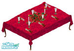 Sims 1 — Red Christmas Dinner Set. - Table by capricce — Part of the Red Christmas Dinner Set. 
