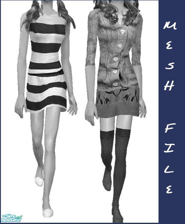 Sims 2 — Teen Prep Dress - New Mesh by slice — A short flirty dress/skirt for teens that will show off enough... without