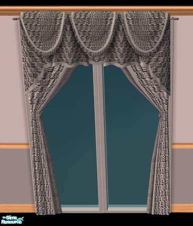 Sims 2 — NK PI Weave Curtains - Light Grey by MoMama — A 2-tone woven curtain in Light Grey.