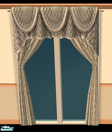 Sims 2 — NK PI Weave Curtains - Eggshell by MoMama — A 2-tone woven curtain in Eggshell.