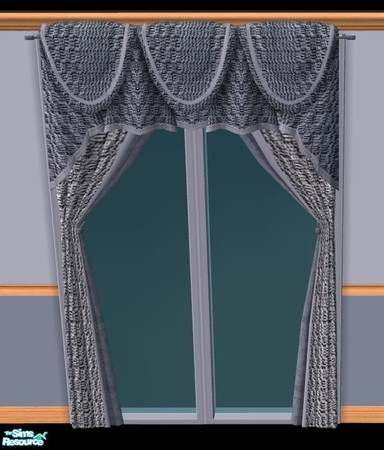 Sims 2 — NK PI Weave Curtains - Dusty Blue by MoMama — A 2-tone woven curtain in Dusty Blue.