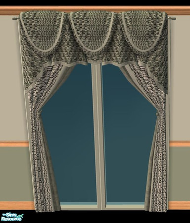 Sims 2 — NK PI Weave Curtains - Drab Green by MoMama — A 2-tone woven curtain in Drab Green.