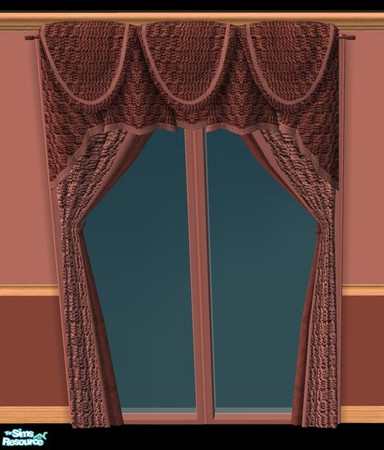 Sims 2 — NK PI Weave Curtains - Dark Rose by MoMama — A 2-tone woven curtain in Dark Rose.