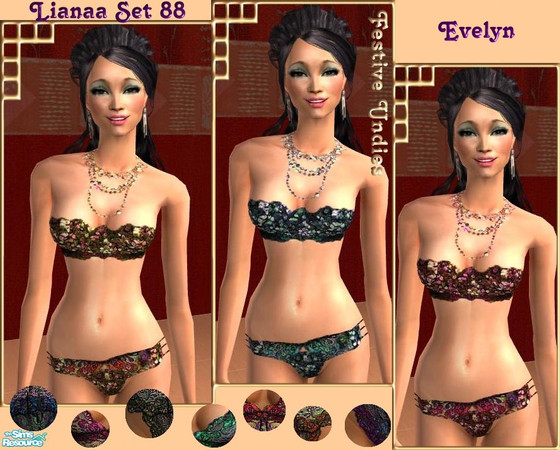 Sims 2 — Set 88 Evelyn by Lianaa — Set 88 Evelyn - festive undies for your sims