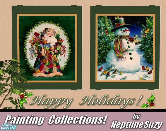 Sims 2 — NSC Painting Set94 - Christmas by Neptunesuzy — Your Sims will love these Holiday Paintings! Enjoy!