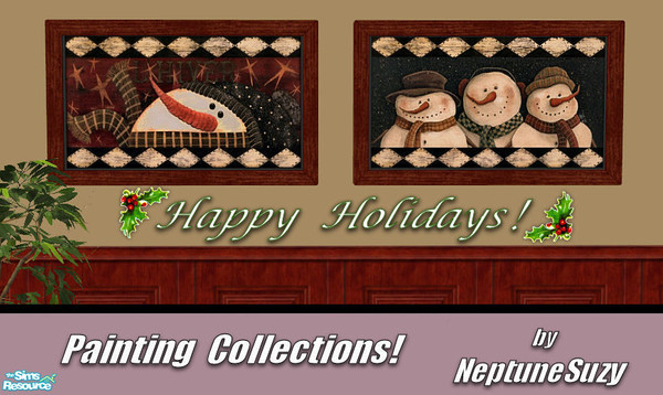 Sims 2 — NSC Painting Set91 - Christmas by Neptunesuzy — Your Sims will love these Holiday Paintings! Enjoy!