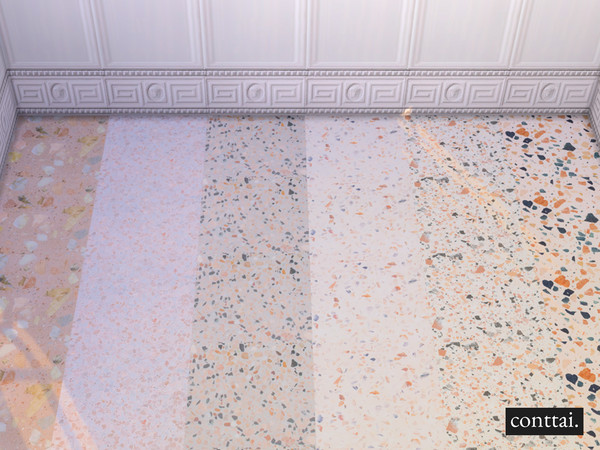 Sims 4 — Terrazzo Floor 2 by conttai — Beige terrazzo flooring.
