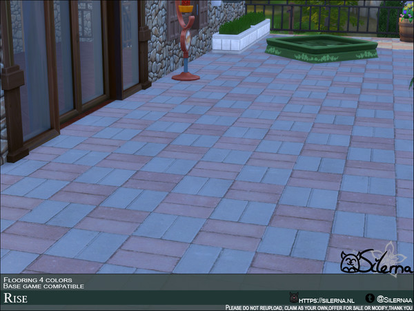 Sims 4 — Rise by Silerna — Multicolored garden tiles that also can look nice indoors :) -Base game compatible. -4
