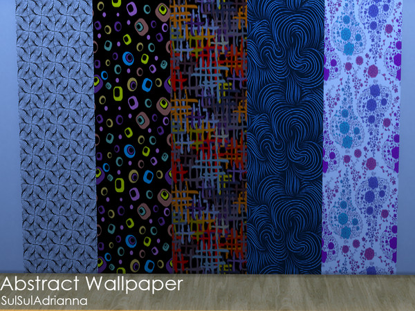 Sims 4 — Abstract Wallpaper by SulSulAdrianna — 5 swatches of abstract wallpaper. I hope you enjoy :)