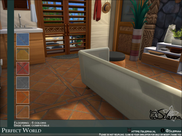 Sims 4 — Perfect World by Silerna — Mediteranean tiles for inside and outside. Give the Summery vibe to your homes! -Base