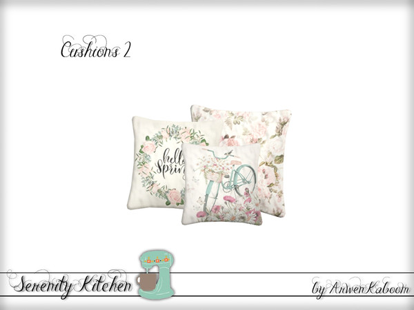 Sims 4 — Serenity Kitchen - Cushions II by ArwenKaboom — Ottoman cushions II. 
