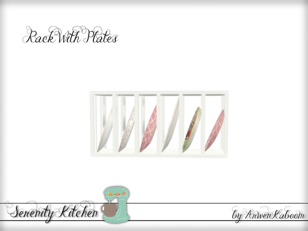 Sims 4 — Serenity Kitchen - Plate Rack by ArwenKaboom — Deco plate rack for cabinet. 