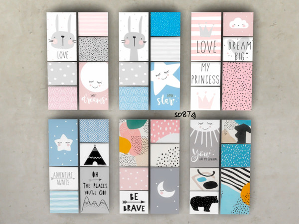 Sims 4 — linear-pics by so87g — Collection of minimal pics. Set of 6 paintings. Cost : 400 you can found it in Paintings.