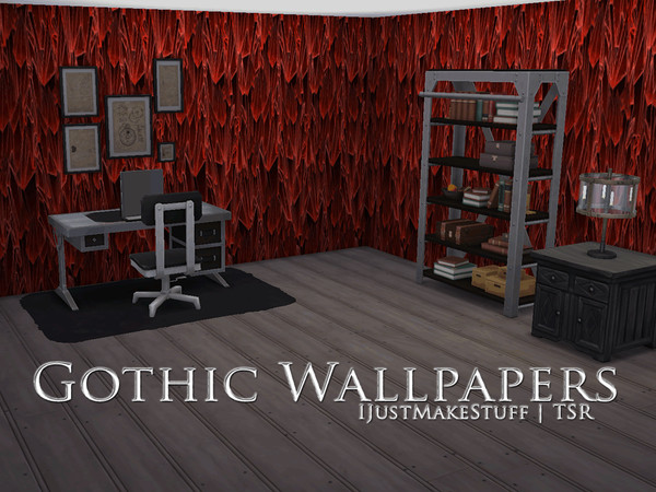 Sims 4 — Gothic Wallpapers by IJustMakeStuff — 14 Gothic themed wallpapers that work great just about anywhere! Bonus