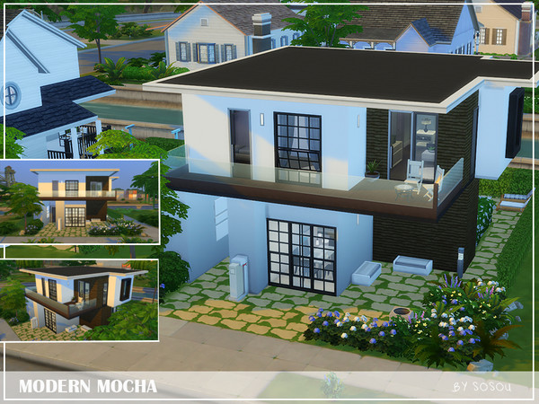 Sims 4 — Modern Mocha by Sosou — Has your Sim been planning on living on a modern house? On a not so big house? Maybe