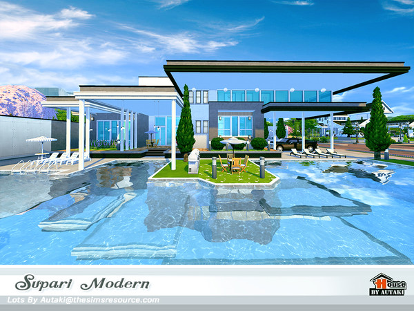 Sims 4 — Supari Modern NoCC by autaki — Supari Modern NoCC House for your simmies. Hope you love this house.