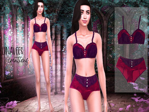 Sims 4 — Red Underwear Eva (Sets)  by linavees — Created for Sims 4 Sets underwear Happy simming!
