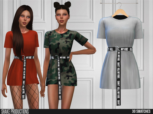 Sims 4 — ShakeProductions 441 - Dress by ShakeProductions — Full Body/Short Dresses New Mesh All LODs Handpainted 30