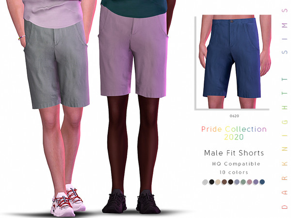 Sims 4 — [Pride Collection 2020] Male Fit Shorts by DarkNighTt — [Pride Collection 2020] Male Fit Shorts HAPPY PRIDE