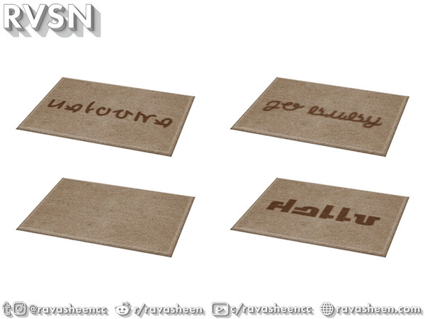 Sims 4 — Shut The Front Door Mat by RAVASHEEN — Top off your curb appeal look with an inviting door mat. They'll never