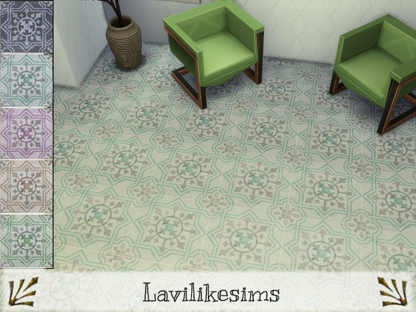 Sims 4 — Compass Floor Tile by lavilikesims — Stone floor with large compass detail and smaller design with intertwining