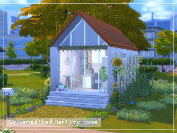 Sims 4 — Converted Shed Tiny House (Tier 1) by Alenna2 — This used to be an old shed, now it is a beautiful and cozy tiny