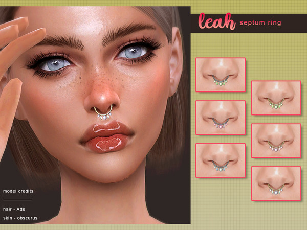 Sims 4 — [ Leah ] - Septum Ring by Screaming_Mustard — A cute little septum ring. New mesh. With custom thumb nail. Found