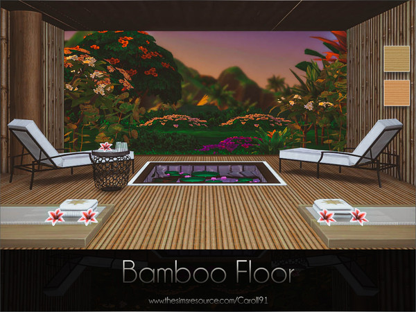 Sims 4 — Bamboo Floor by Caroll912 — A 2-recolour bamboo-like matting floor in tones. Suitable for indoor use.