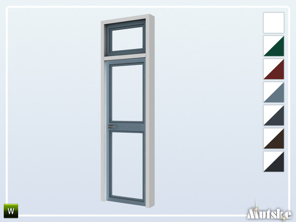 Sims 4 — Alma Door Glass Top SIngle 2x1 by Mutske — This door is part of the Alma Constructionset. Made by Mutske@TSR. 