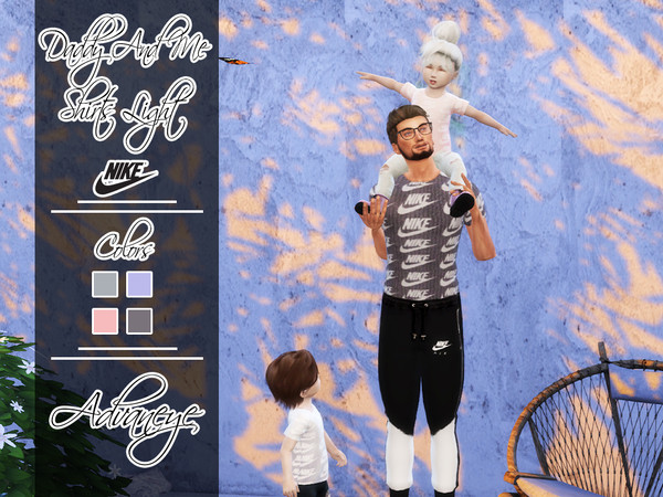 Sims 4 — Daddy and Me Shirts Set - Nike - Light Version by Advaneye — Daddy And Me set so your Sim's toddler can be his