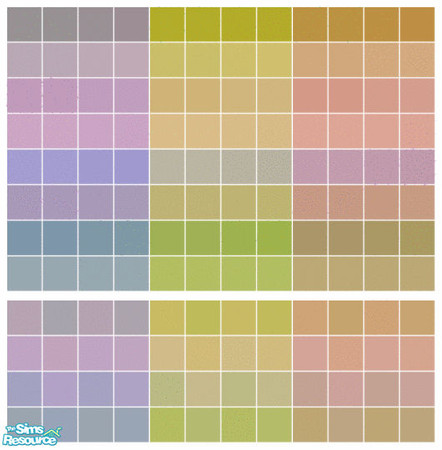 Sims 2 — James Tile Set by s00z — Three tiled walls with coordinating floors.