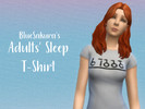 Sims 4 — Adults' Sleep T-Shirt by BlueSakura — Sleepwear T-shirt for teen-elders. The shirt spells 'sleep' in Simlish. It
