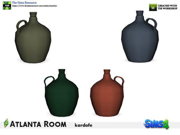 Sims 4 — kardofe_Atlanta Room_Carafe by kardofe — Decorative carafe in four colour options 