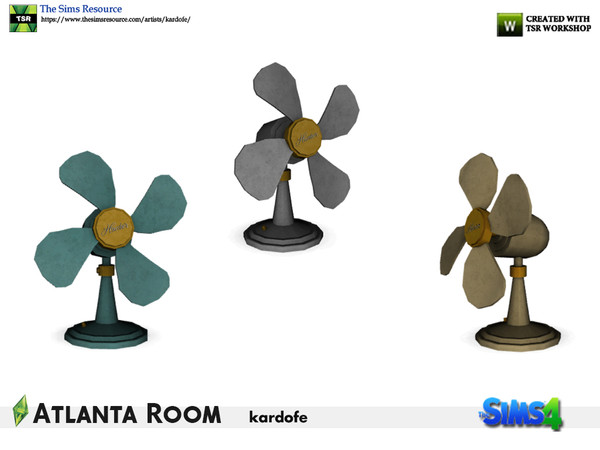 Sims 4 — kardofe_Atlanta Room_Fan by kardofe — Vintage fan in three different options 