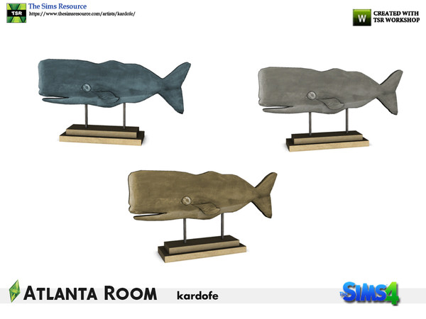 Sims 4 — kardofe_Atlanta Room_Whale by kardofe — Decorative figure of a whale , in three different color options 