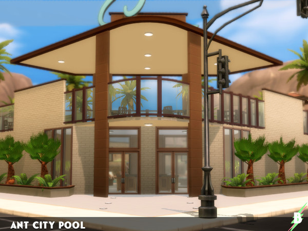 Sims 4 — Ant City Pool by bionca — A awesome community pool with 1 large pool, 1 jacuzzi, 4 bathrooms, 6 showers and a