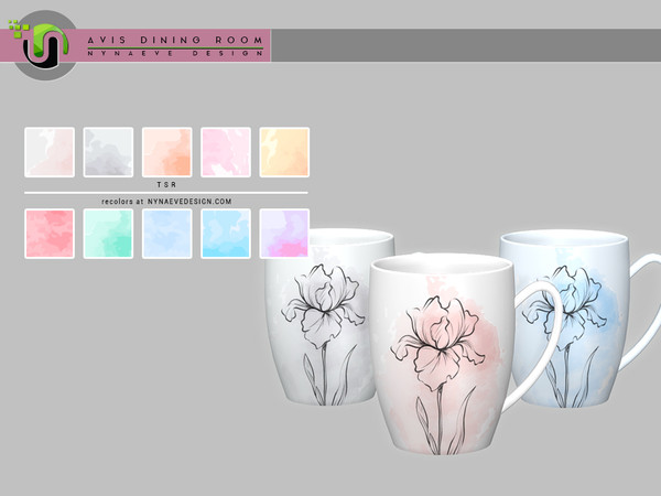 Sims 4 — Avis Mug V2 by NynaeveDesign — Avis Dining Room Decor - Mug V2 Found under: Decor - Miscellaneous Price: 183