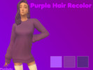 Sims 4 — Purple Hair Recolor by Bujju — This is a recolor of a base game hair, to add 3 purple swatches. 