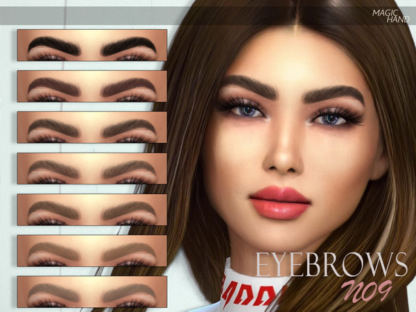 Sims 4 — [MH] Eyebrows N09 by MagicHand — --12 available colors-- --Compatible with HQ settings-- --CAS thumbnail--