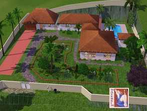 Sims 3 — Marylins Hacienda by watersim44 — Marylins House 1 Garage, 1 Guestsuite, 1 Kitchen, 1 Living, 2 Sleepingroom, 2