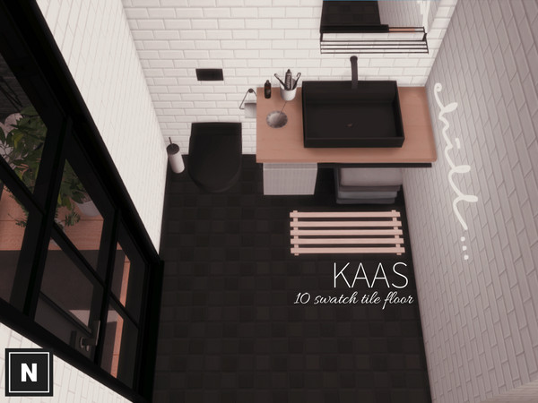 Sims 4 — Networksims - Kaas Tiles by networksims — A small-tiled floor in ten greyscale swatches.