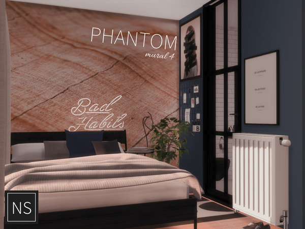 Sims 4 — Networksims - Phantom Wall Murals - IV by networksims — A six-piece wall mural of a perspective photo of curved