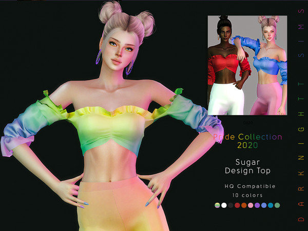 Sims 4 — [Pride Collection 2020] Sugar Design Top by DarkNighTt — [Pride Collection 2020] Sugar Design Top HAPPY PRIDE