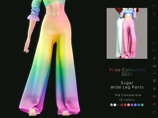 Sims 4 — [Pride Collection 2020] Sugar Wide Leg Pants by DarkNighTt — [Pride Collection 2020] Sugar Wide Leg Pants HAPPY