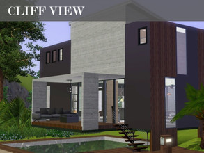 Sims 3 — Cliff View by Scape — A modern, open plan house for your sims. Lovely view overlooking the sea if placed on the