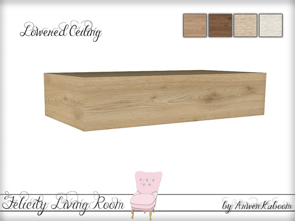 Sims 4 — Felicity Living Room - Lowered Ceiling by ArwenKaboom — 1x1 lowered modular part.