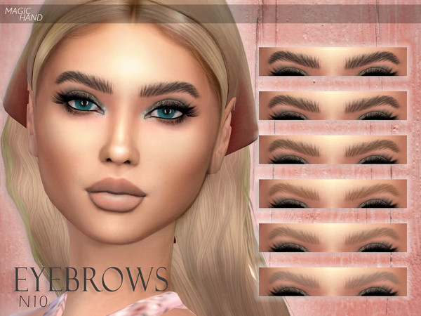 Sims 4 — [MH] Eyebrows N10 by MagicHand — --12 available colors-- --Compatible with HQ settings-- --CAS thumbnail--