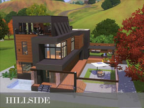 Sims 3 — Hillside by Scape — This house is particularly beautiful at night and is one of my personal favourites. Fully