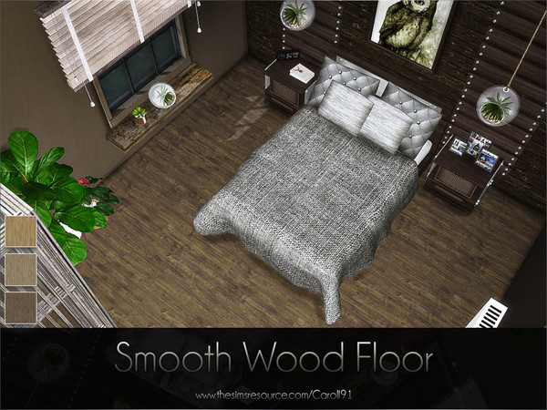 Sims 4 — Smooth Wood Floor by Caroll912 — A 3-recolour wooden floor in toned yellow and brown tones. Suitable for indoor